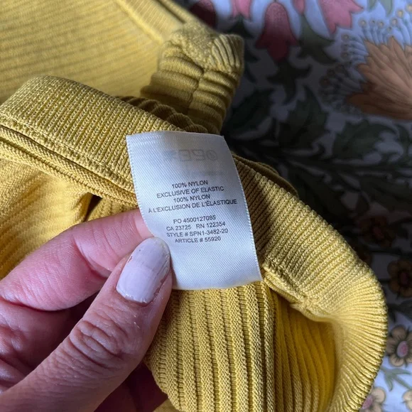 Babaton Yellow Ribbed Knit Tank - Picture 6 of 7